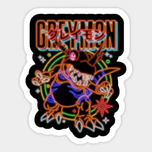 Greymon Neon Sign Sticker